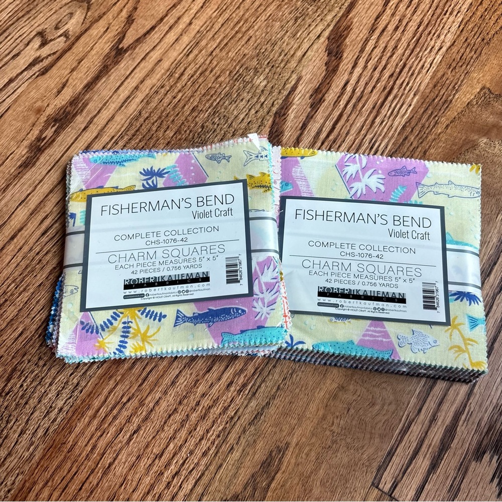 Fisherman's Bend Charm Squares - Pastel Coastal Fabric Pack Lot of Two 5” Quilt